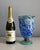 Contemporary Blue & White Swirl Handmade Art Glass Vase For Sale - Image 3 of 8