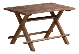 Antique X-Shape Dining Table, 1920s