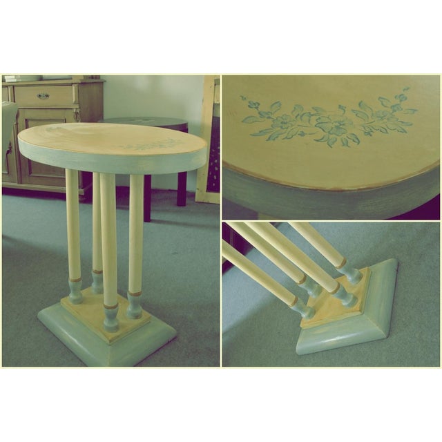 Wood Art Deco Hand-Painted Side Table, 1930s For Sale - Image 7 of 7