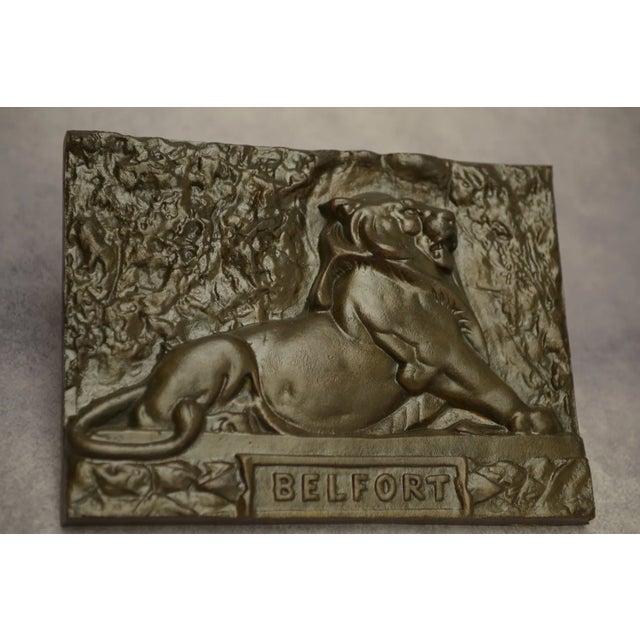 Bronze Lion de Belfort Plate from Douchy Tourcoing, Early 19th Century, in Flawless conditions. Designed before 1890 This...