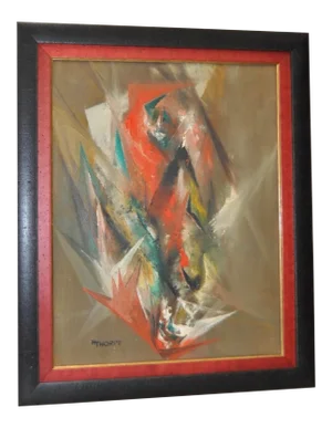 Harriet Thorpe "Fire Bird" Original Abstract Oil Painting C.