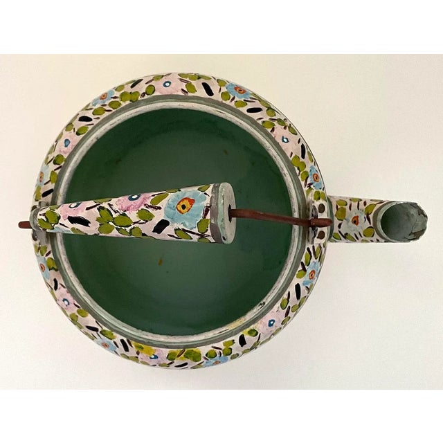 Green 1930s Depression Era Hand Painted Decorative Tea Pot For Sale - Image 8 of 10