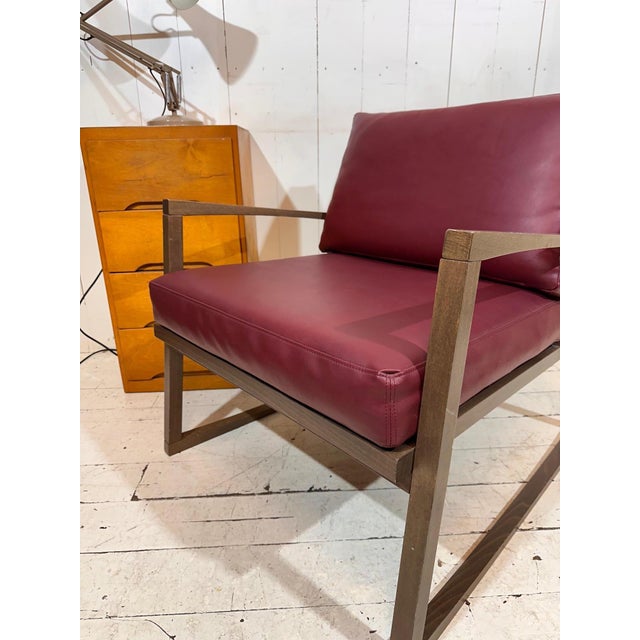 Lounge Chair in Dark Red Leather by Andy Thornton, England, 1980s For Sale - Image 6 of 13