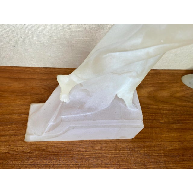 Plastic 1970s Art Deco Frosted Satin Lucite Dancing Lady Figurine For Sale - Image 7 of 12