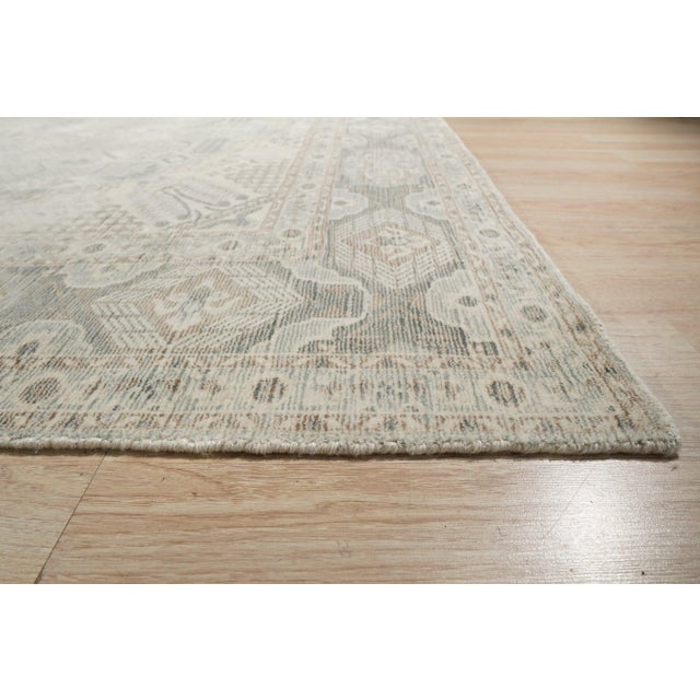 4x6 Tessa Bespoke Green Floral Traditional Hand Knotted Wool Carpet Rug For Sale - Image 4 of 6