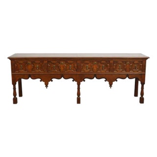 1970s Antique Style Welsh Oak Dresser Base Style Made by Baker Furniture For Sale