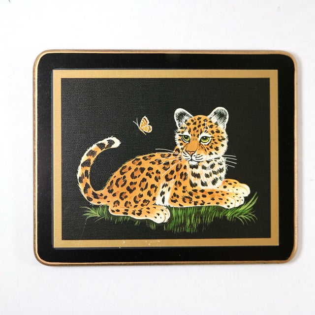 1990s 1980s Lynn Chase Jaguar Jungle Coasters- Set of 4 For Sale - Image 5 of 10