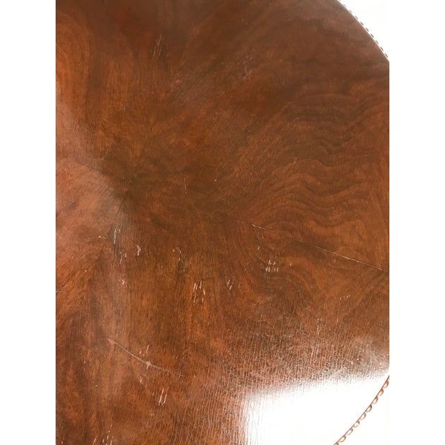 Vintage Mid-Century Regency Mahogany Drum Table With Carved Paw Feet For Sale - Image 10 of 11