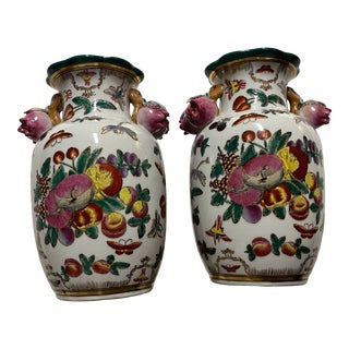 Set of 2 1980s Wong Lee Chinoiserie Vases For Sale