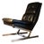 Apelbaum Chair in Black Leather by Raphael Raffel, 1980s For Sale
