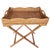 2020s Artifacts Rattan Scallop Design Butler Tray with Wooden Legs, Honey Brown For Sale - Image 5 of 5