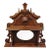 Antique Eastlake Victorian Carved Walnut Oval Mirror Sideboard Backsplash Shelf For Sale