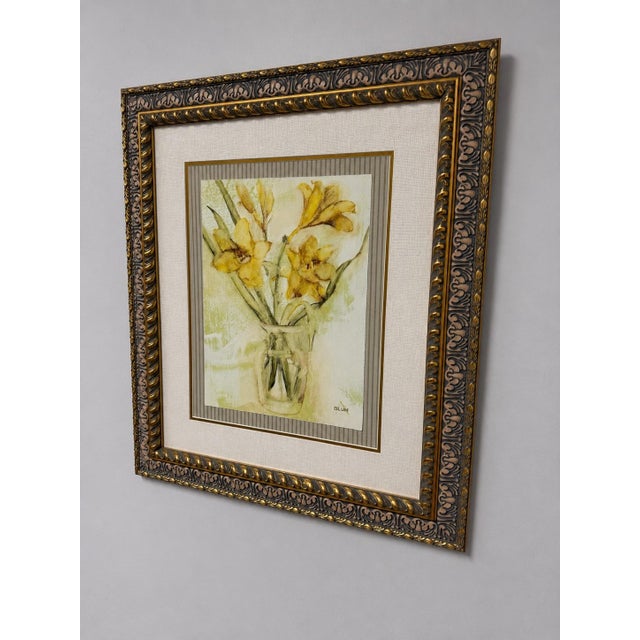 Traditional Cheri Blum 'Vase of Day Lilies Ii" Custom Framed Botanical Print by Decorative Arts, Inc. For Sale - Image 3 of 11