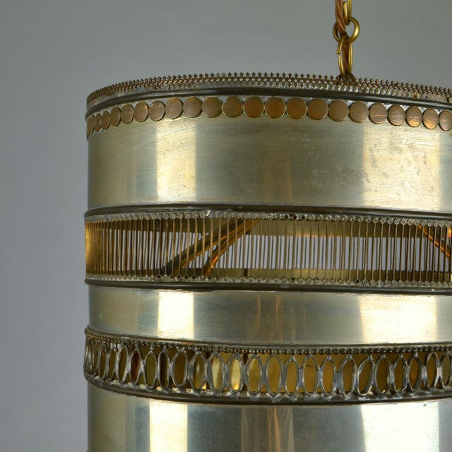 Metal Pendant Lamp with Brass and Copper Decorations For Sale - Image 15 of 18