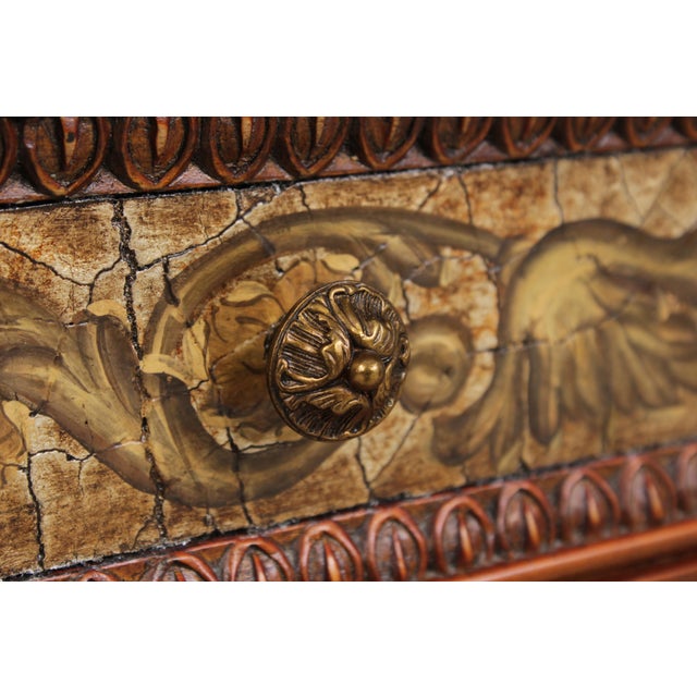 Pair Maitland Smith Marble Top Neoclassical Commode Chests For Sale - Image 10 of 18