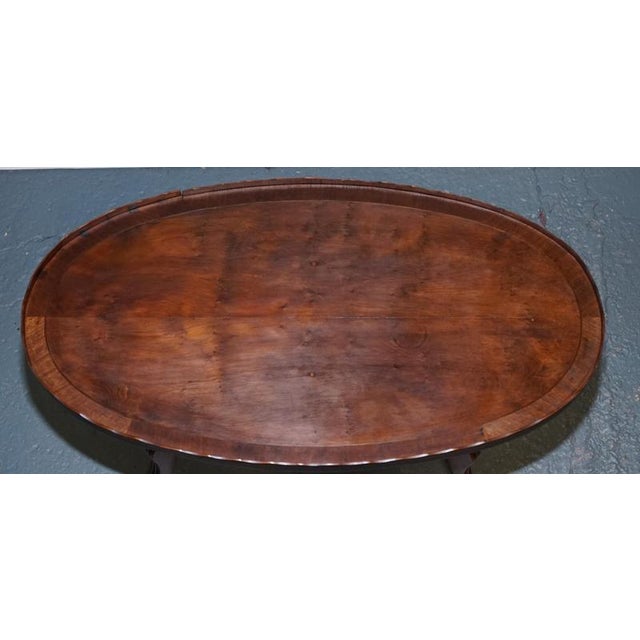 Gold Vintage Oval Scalloped Edge Occasional Side Table For Sale - Image 8 of 12