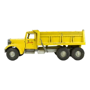 Vintage 1950's Yellow Smith Miller M.I.C Hydraulic Dump Truck Toy Model Figurine Usa