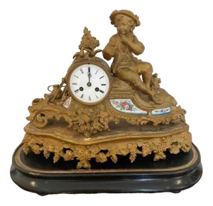 Antique French Louis XVI Ormolu and Porcelain Mantle Clock, 1860