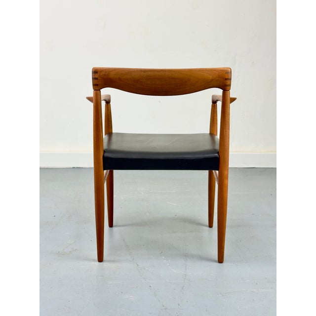 Teak and Leather Armchair by H. W. Klein for Bramin, 1960s For Sale - Image 9 of 18