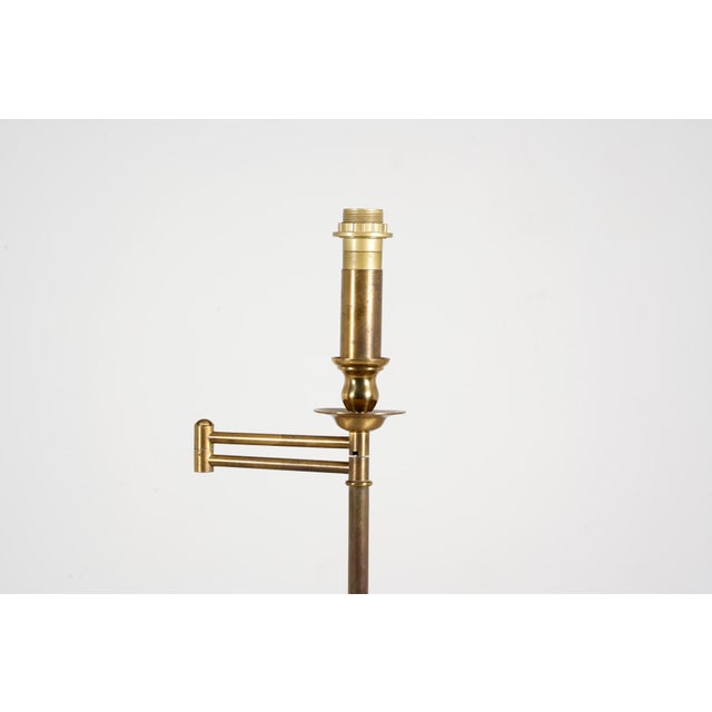 French Brass Floor Reading Lamp, 1970 For Sale - Image 6 of 9