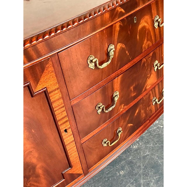 Vintage Flame Mahogany Chippendale Sideboard For Sale In West Palm - Image 6 of 12