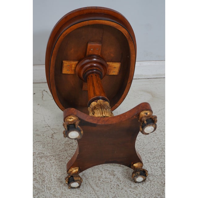 Italian Classical Inlaid Oval Top Lamp Occasional Table For Sale - Image 12 of 12