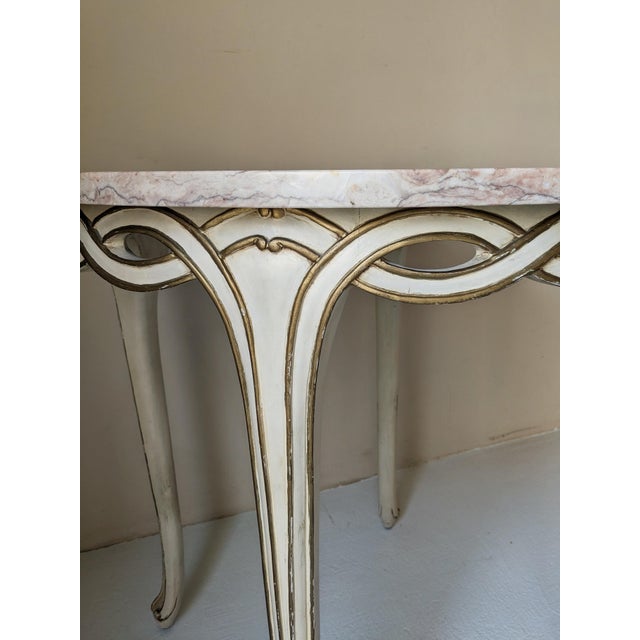1920s Italian Pink Marble Cafe Style Side Table For Sale - Image 4 of 6