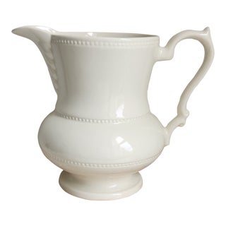 Mid 20th Century Vintage Lord Nelson Pottery White Milk Pitcher Made in England 4-77 For Sale