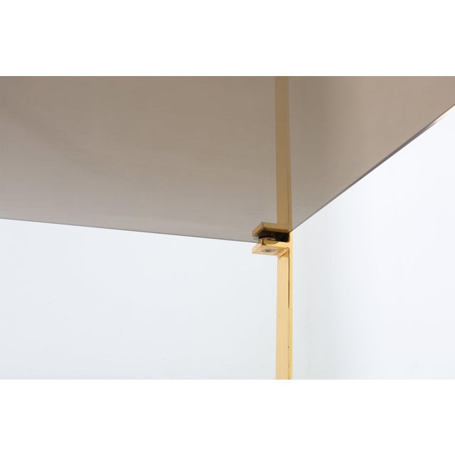 Mid-Century Modern Coffee Table with Gold-Plated Base and Glass Top, 1970s For Sale - Image 10 of 13
