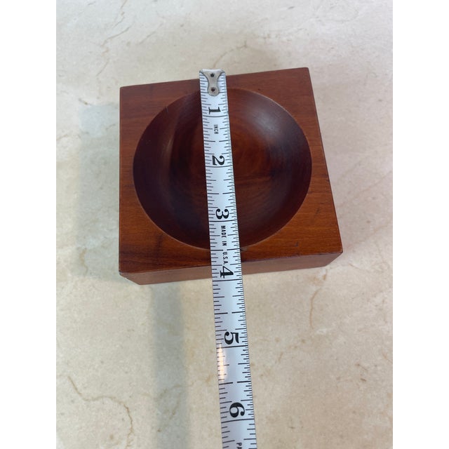 Vintage Studio Craft Modern Teak Cube Catchall / Vide-Poch For Sale In Seattle - Image 6 of 8