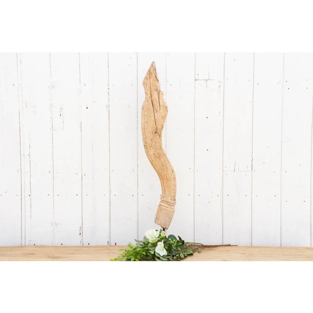 Indian Slim Antique Architectural Carving For Sale - Image 3 of 10