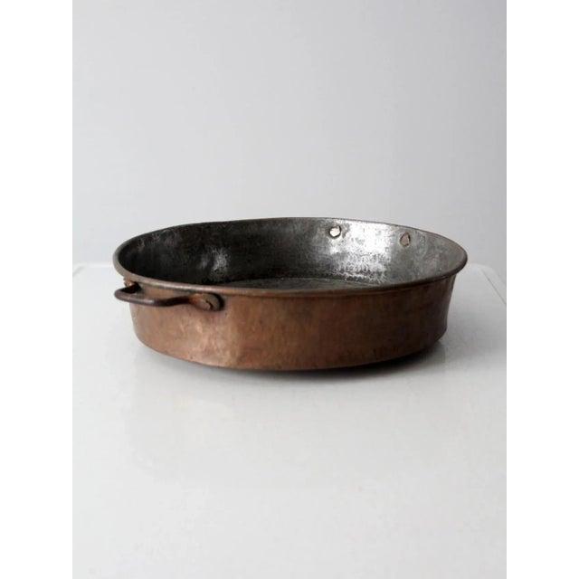 Antique Hammered Copper Pan For Sale - Image 10 of 13