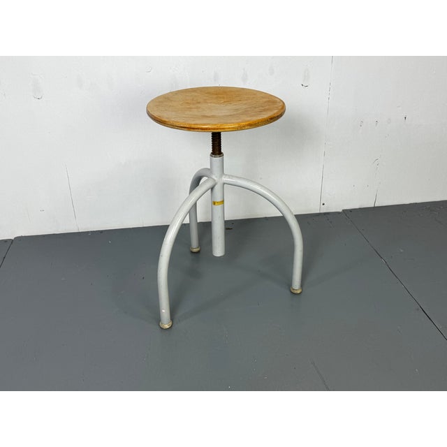 Mid-Century Modern Mid-Century Modernist Industrial Adjustable Stool from Oostwoud Fabrieken Franeker, 1950s For Sale - Image 3 of 6