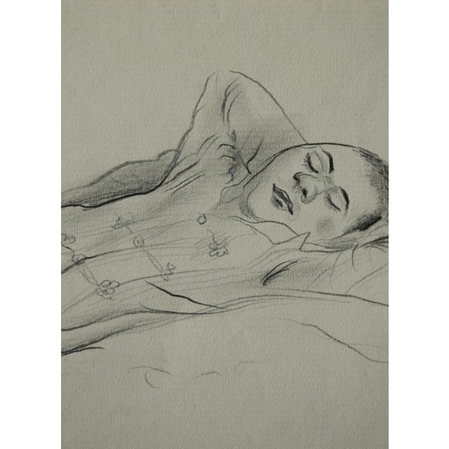 1920s Herbert Zumpe, Sleeping Youth, 1925, Pencil on Paper For Sale - Image 5 of 10