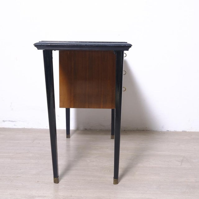 Wood Mid-Century Modern Writing Desk with Drawers, Italy, 1950s For Sale - Image 7 of 18