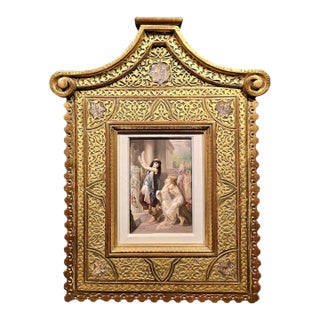 KPM Berlin - Héva Coomans -Original 19th Century Orientalist Porcelain Plaque For Sale