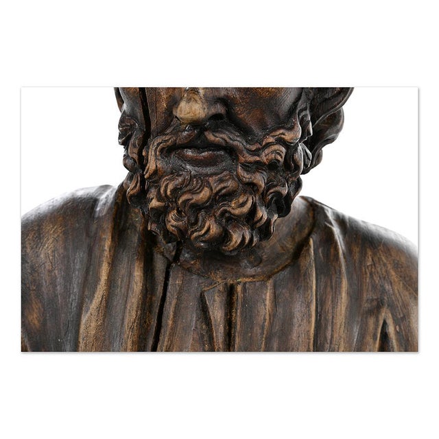 St. Joseph, 17th Century, Wooden Sculpture For Sale - Image 10 of 11