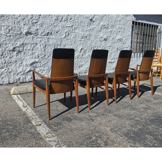 Beautiful Set of 4 Mid Century Walnut Dining Chairs Attributed to Harvey Probber and Foster McDavid. Love the beautiful...