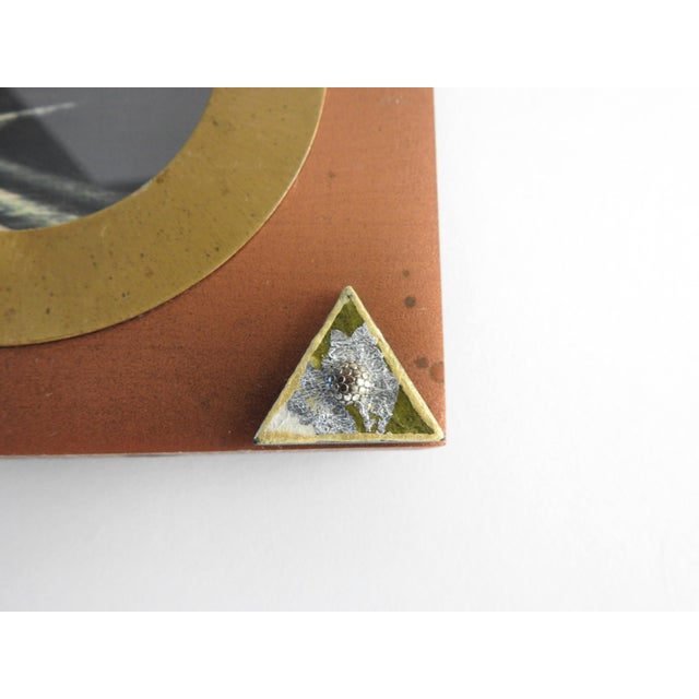 Postmodern Memphis Style Mixed Media Resin & Brass Picture Frame by Jill Schwartz 1990s For Sale - Image 9 of 11
