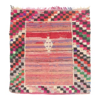Vintage Azilal Boucherouite Moroccan Rug, 06'00 X 06'03 For Sale