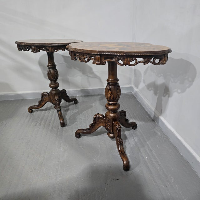 Black Forest Inlaid Lamp Tables, 1880, Set of 2 For Sale - Image 10 of 13