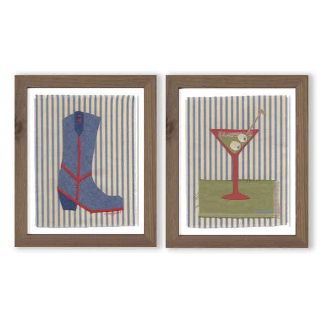 Willa Heart Dottie and Honey by Willa Heart in Walnut Frame, Set of 2 Mini Art Prints For Sale - Image 4 of 4