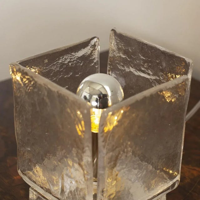 Table Lamp in Clear Murano Glass For Sale - Image 13 of 15