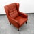 Mid Century Danish Modern Lounge Chair Wingback Red Leather High Back Tufted MCM For Sale In Sacramento - Image 6 of 12