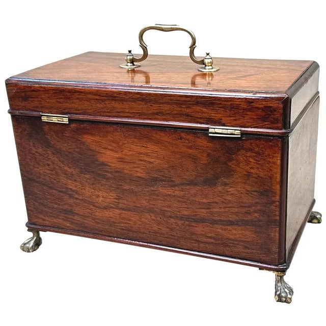 Brown 18th Century Padouk Wood Tea Caddy, 1770 For Sale - Image 8 of 12