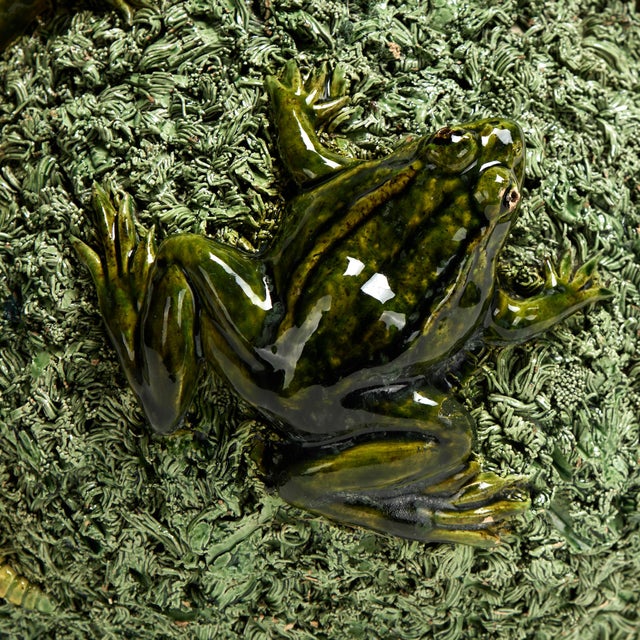 Antique Portuguese Palissy Majolica Pitcher With Lizards and Bugs For Sale - Image 12 of 14