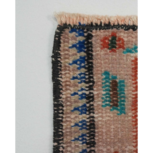 1970s Vintage Handmade Wool Cotton Orange Area Rug For Sale - Image 9 of 12