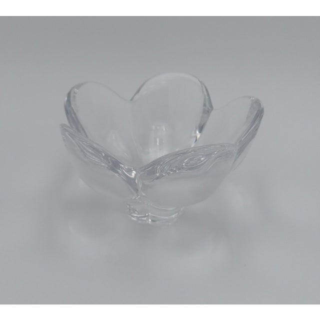 Mid-Century Modern Vintage Orrefors Sweden Crystal Flower Petal Bowl For Sale - Image 3 of 8