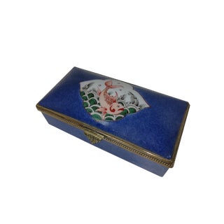 19th Century Ceramic Chinoiserie Box, France For Sale