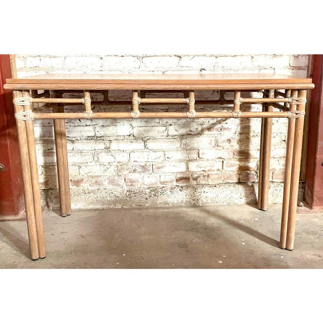 Vintage McGuire California Organic Modern Rattan Cane Console Entryway
